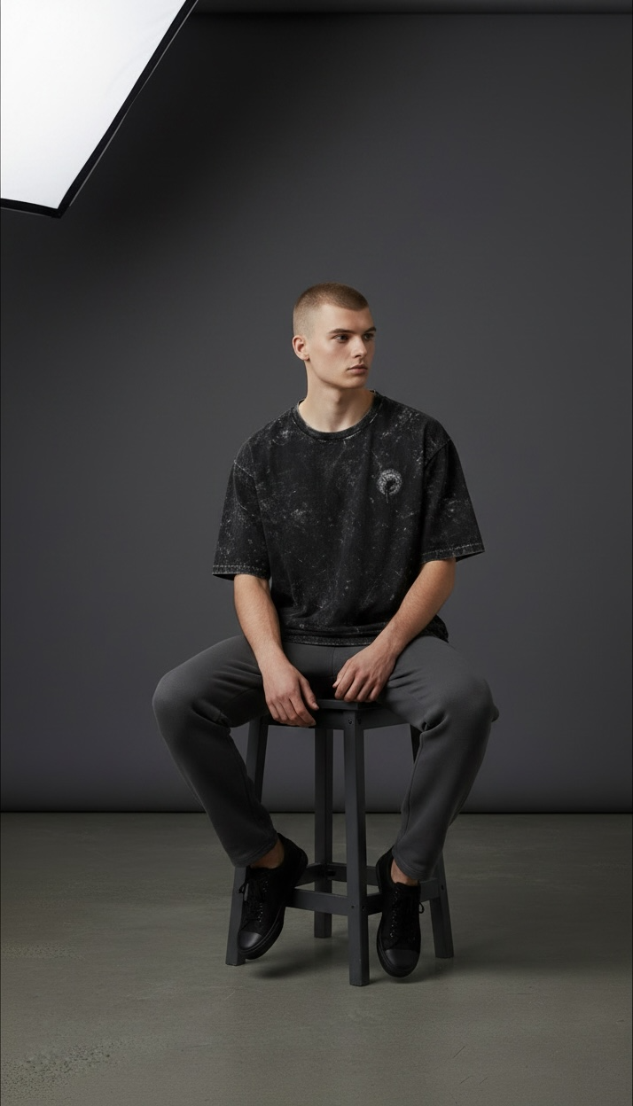 A&G|Unisex Acid Washed Oversized Tee|Custom Edition