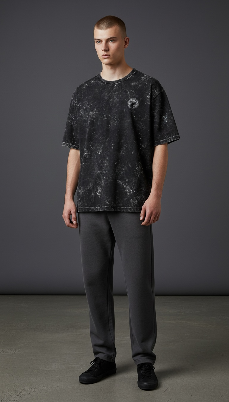 A&G|Unisex Acid Washed Oversized Tee|Custom Edition