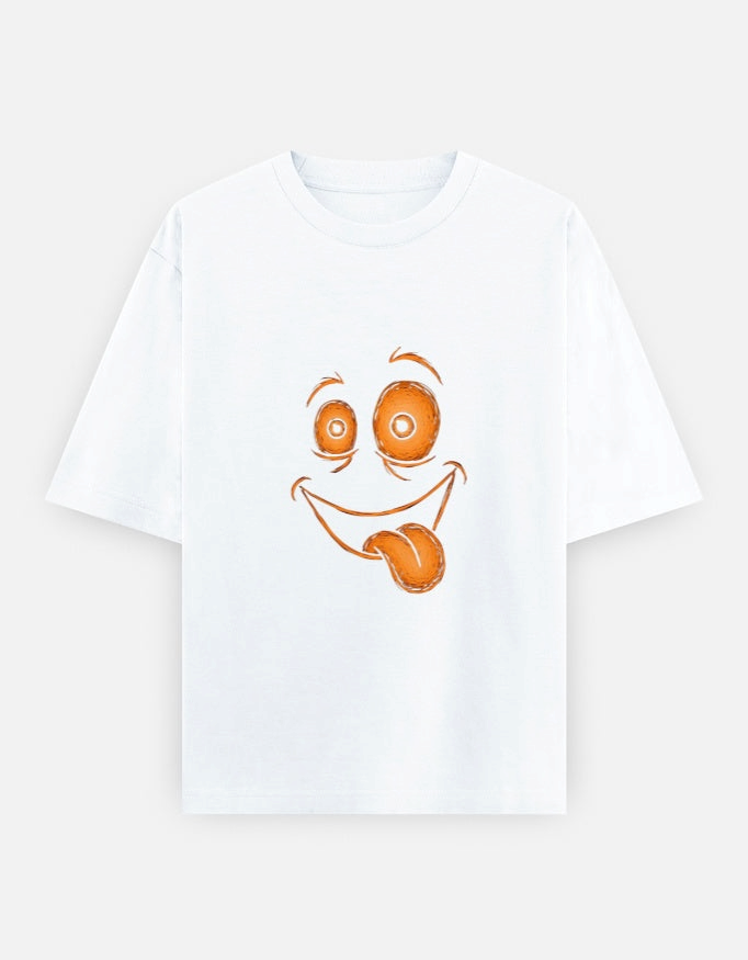 A&G| Custom Smiley Design| Premium  Oversized T-Shirt| Limited Edition