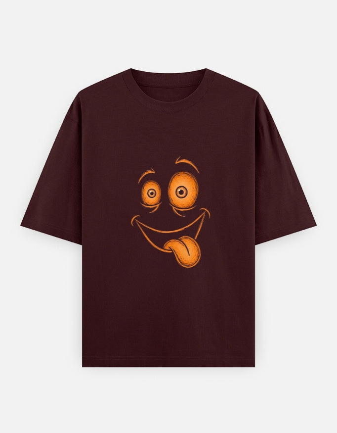 A&G| Custom Smiley Design| Premium  Oversized T-Shirt| Limited Edition