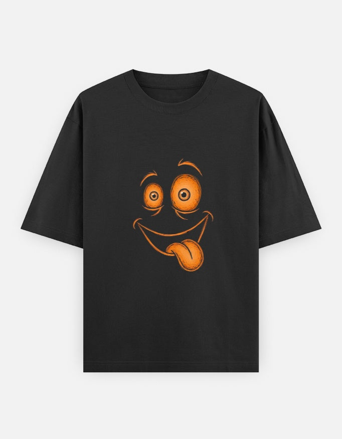 A&G| Custom Smiley Design| Premium  Oversized T-Shirt| Limited Edition