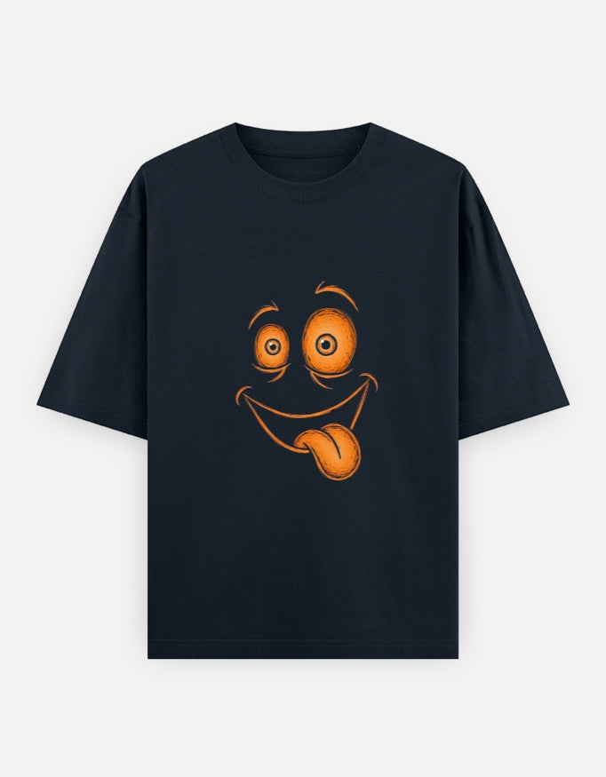 A&G| Custom Smiley Design| Premium  Oversized T-Shirt| Limited Edition