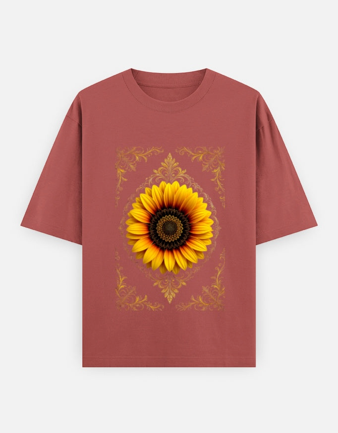 A&G| Custom Sunflower Design| Premium  Oversized T-Shirt| Limited Edition