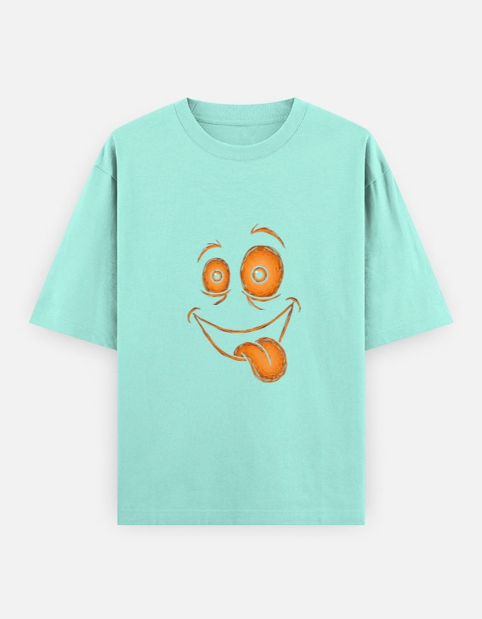 A&G| Custom Smiley Design| Premium  Oversized T-Shirt| Limited Edition