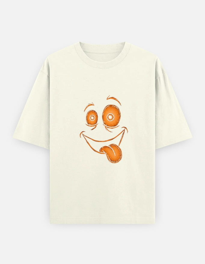 A&G| Custom Smiley Design| Premium  Oversized T-Shirt| Limited Edition
