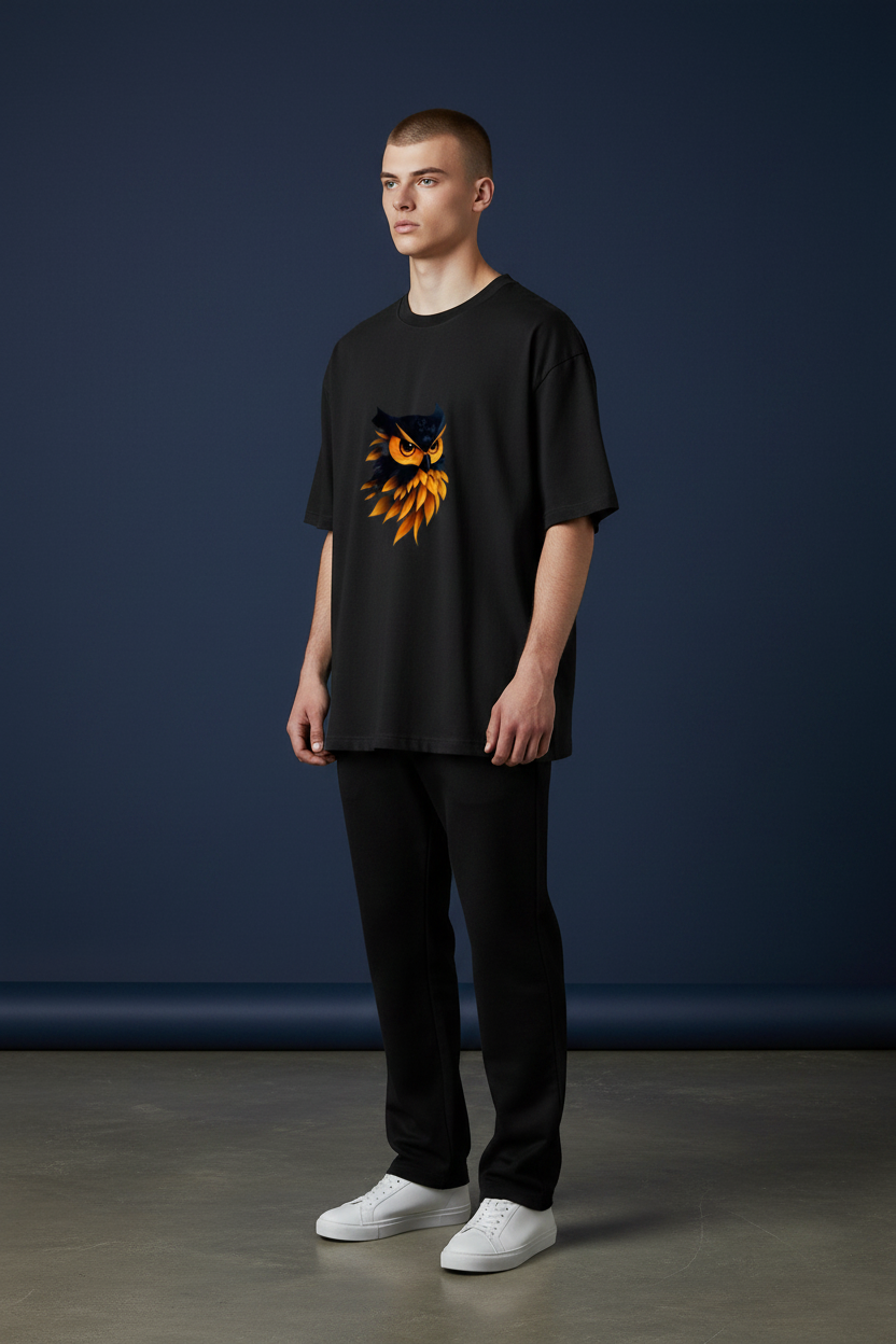 A&G| Custom Owl Design| Premium  Oversized T-Shirt| Limited Edition