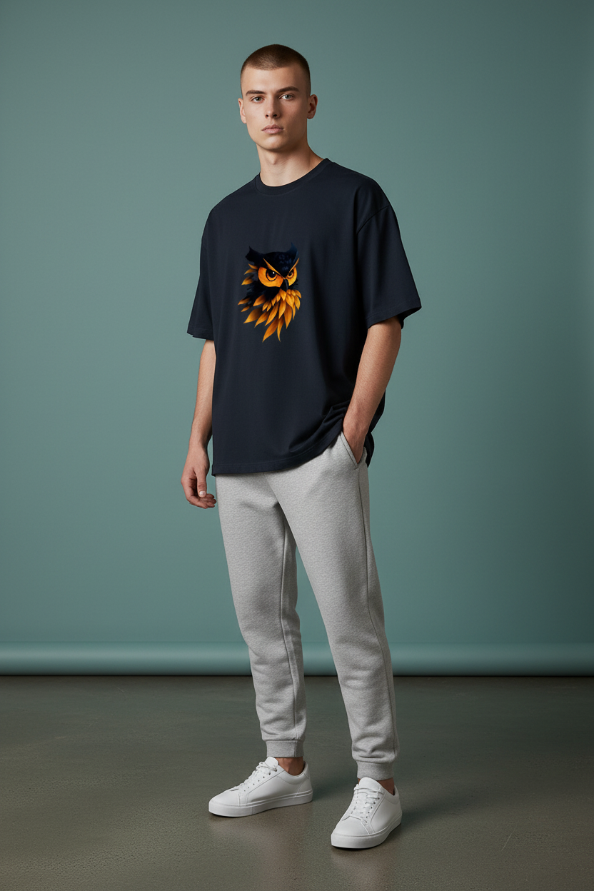A&G| Custom Owl Design| Premium  Oversized T-Shirt| Limited Edition