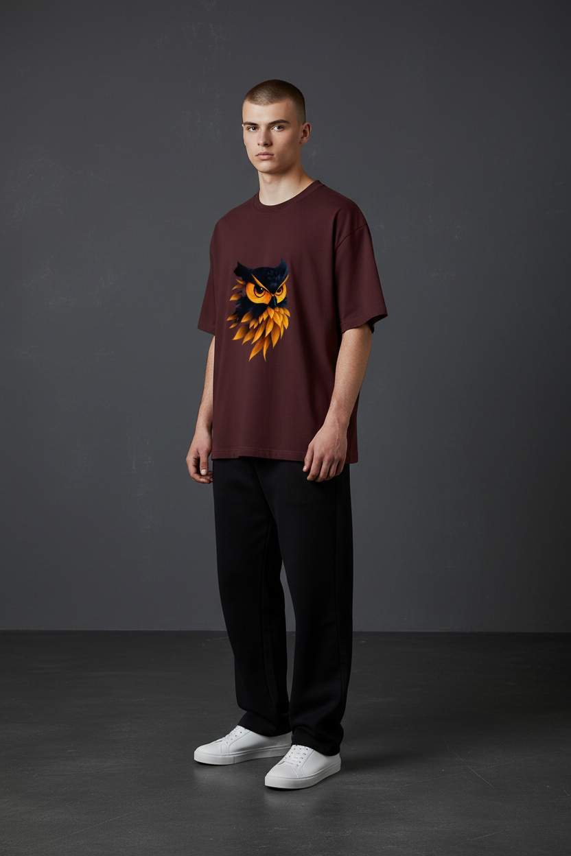 A&G| Custom Owl Design| Premium  Oversized T-Shirt| Limited Edition