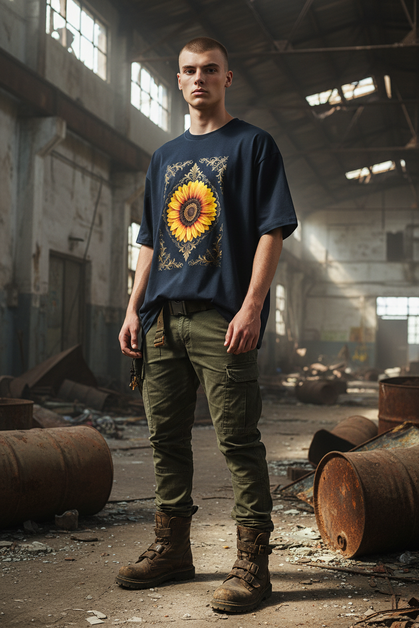 A&G| Custom Sunflower Design| Premium  Oversized T-Shirt| Limited Edition
