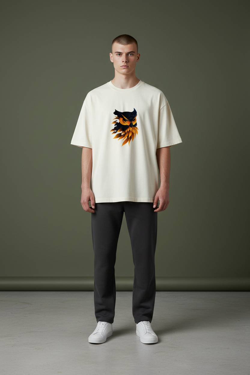 A&G| Custom Owl Design| Premium  Oversized T-Shirt| Limited Edition