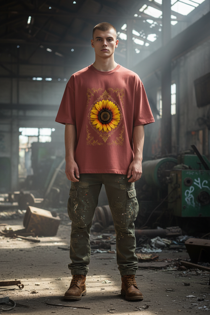 A&G| Custom Sunflower Design| Premium  Oversized T-Shirt| Limited Edition