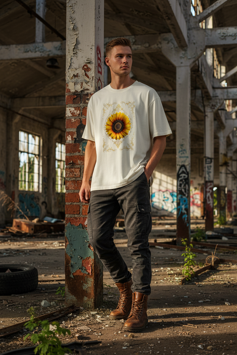 A&G| Custom Sunflower Design| Premium  Oversized T-Shirt| Limited Edition