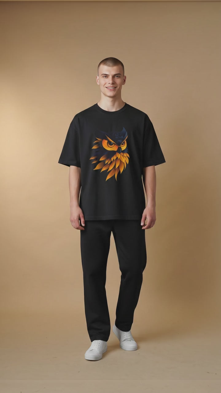 A&G| Custom Owl Design| Premium  Oversized T-Shirt| Limited Edition
